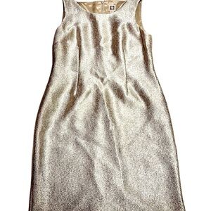 Anne Klein gold sheath dress 6P